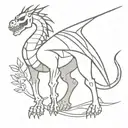 knight dragon skeleton tattoo design idea