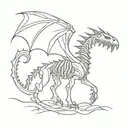 knight dragon skeleton tattoo design idea