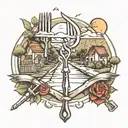 fork in the road tattoo design idea