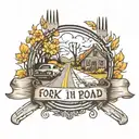 fork in the road tattoo design idea