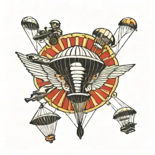 Airborne troops,parachute tattoo design idea