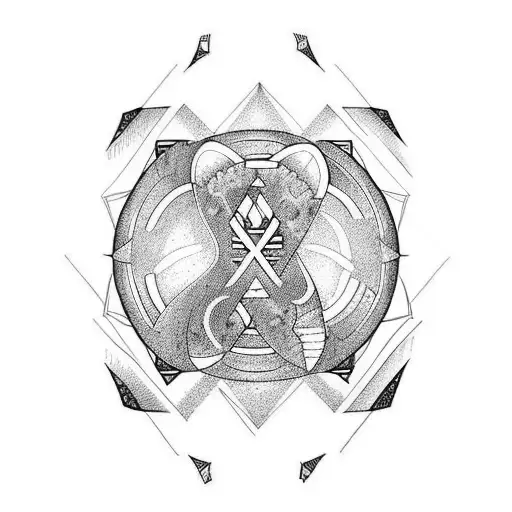 tattoo that have the letter N and T in it with the sign and moon sign of a person born in november 12 and april 24 tattoo design idea