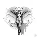 sexy nude valkyrie for thigh tattoo design idea