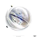 a spaceship in space, against the backdrop of an earth-like planet.  tattoo design idea
