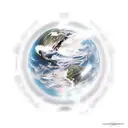 a spaceship in space, against the backdrop of an earth-like planet.  tattoo design idea