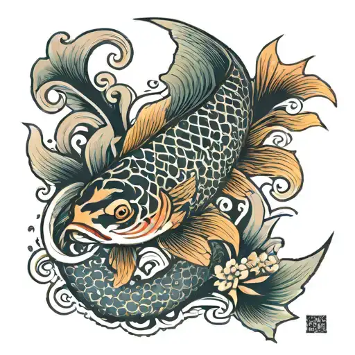 coi fish tattoo design idea