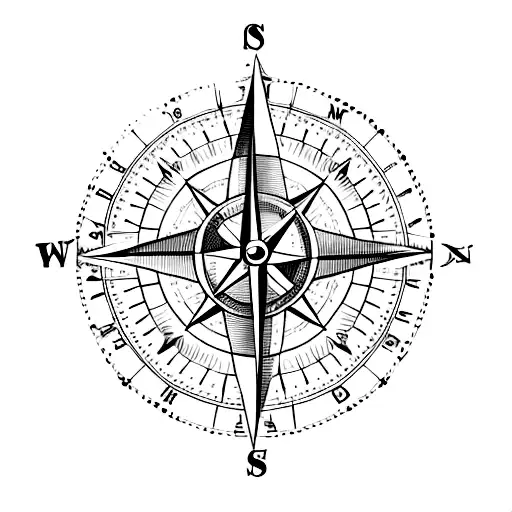 Compass, wings and children birthdays tattoo design idea