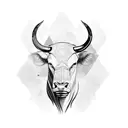Carabao with Roman Leaves tattoo design idea