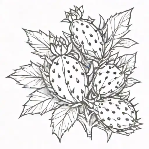 prickly pear fruit  tattoo design idea