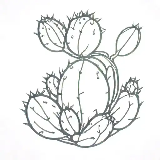 prickly pear cactus inside  tattoo design idea