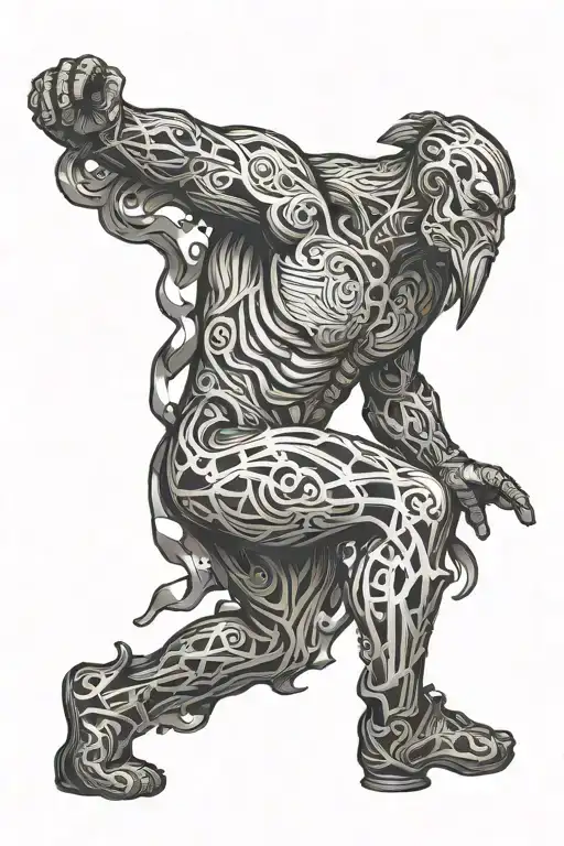 oscar's statue full body shaped like tattoo design idea