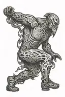 oscar's statue full body shaped like tattoo design idea