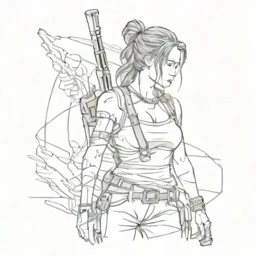 Lara croft tomb raider tattoo design idea