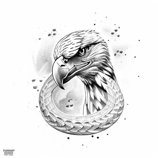 eagle fighting snake tattoo design idea