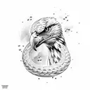 eagle fighting snake tattoo design idea