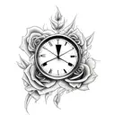 dove with rose and clock tattoo design idea