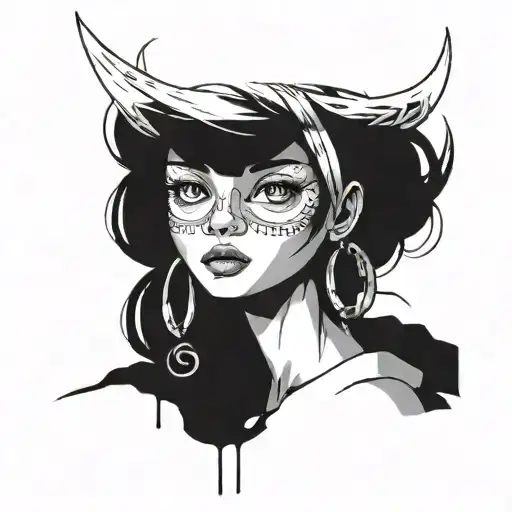 A baby face with clock hands as eyebrows tattoo design idea