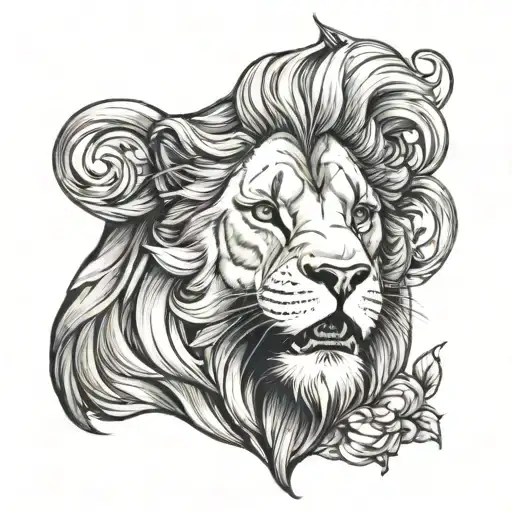 stoic lion, honor baby boy,  tattoo design idea