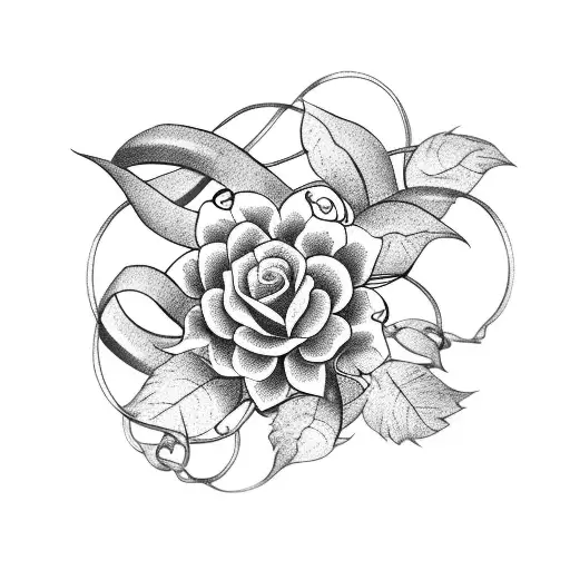 A tattoo of a film reel intertwined with a vine of blooming flowers tattoo design idea