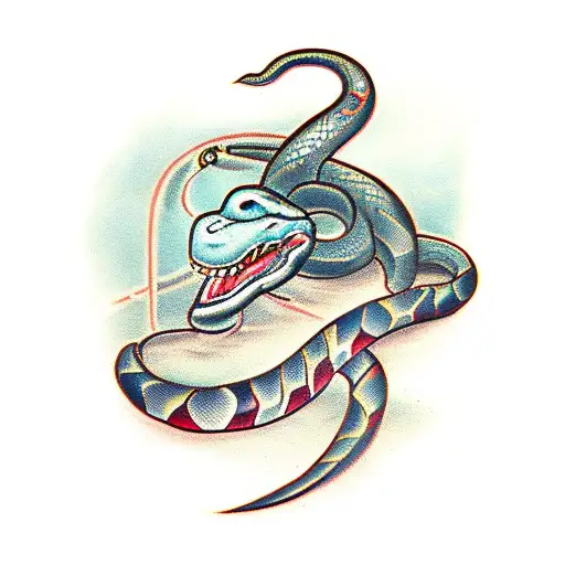 snake and sword tattoo design idea