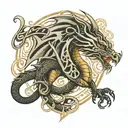 celtic dragon emerging tattoo design idea