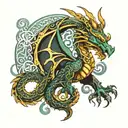 celtic dragon emerging tattoo design idea