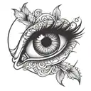 eye clairvoyance tattoo design idea