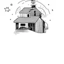 full moon farm tattoo design idea