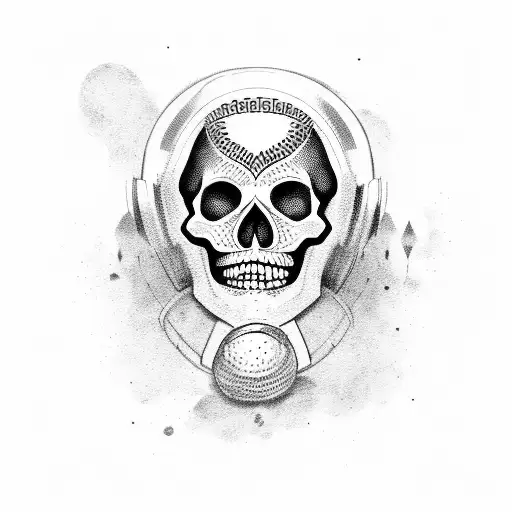 mexican skull with helmet tattoo design idea