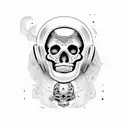 mexican skull with helmet tattoo design idea