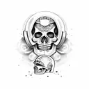mexican skull with helmet tattoo design idea