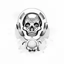 mexican skull with helmet tattoo design idea