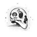 tekno mexican skull with helmet and moustache tattoo design idea