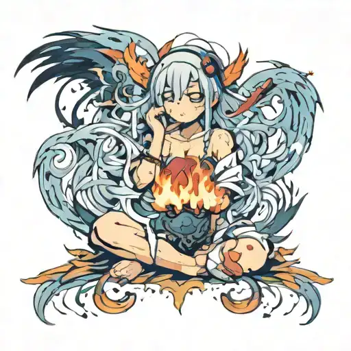 If you are feeling disheartened, that you are somehow not enough.. Set your heart ablaze tattoo design idea