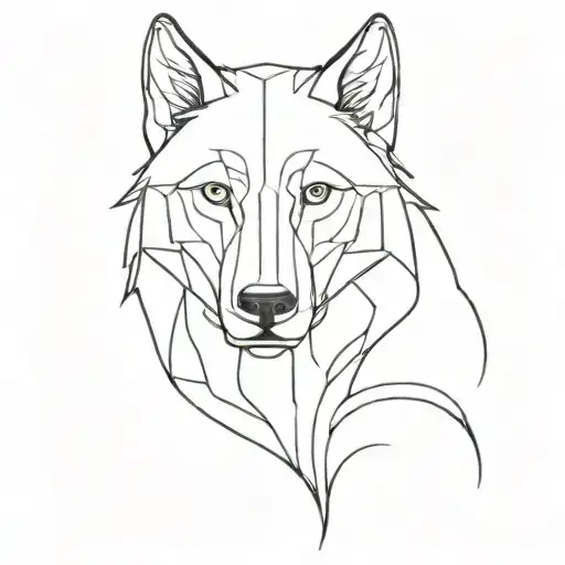 Master of the mind Wolf face tattoo design idea