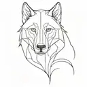Master of the mind Wolf face tattoo design idea