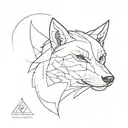 Master of the mind Wolf face tattoo design idea