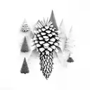 pine cone annunaki tattoo design idea