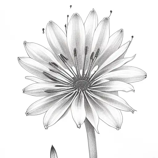 Cherry Blossom, blue lillies, daffodils, purple coneflower tattoo design idea