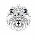 front facing closeup of lion showing teeth next to a front facing closeup of wolf showing teeth next to a side profile o tattoo design idea