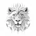 front facing closeup of lion showing teeth next to a front facing closeup of wolf showing teeth next to a side profile o tattoo design idea