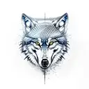 next to a wolf showing teeth next to a side profile of a samurai armor tattoo design idea