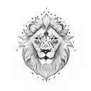 front facing closeup of lion showing teeth next to a front facing closeup of wolf showing teeth next to a side profile o tattoo design idea