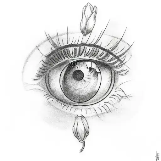 A sketch-style tattoo showcasing a realistic eye with the iris transformed into a beautiful full moon, conveying the manager's ability to see opportunities even in the darkest times. tattoo design idea