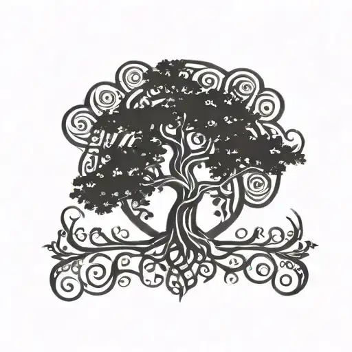 yggdrasil tree of life tattoo design idea