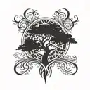 yggdrasil tree of life tattoo design idea