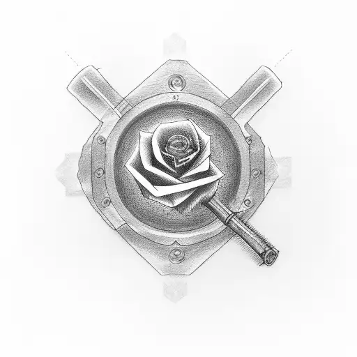 mechanic's wrench with a  rose tattoo design idea