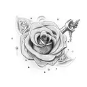 mechanic's wrench with a tangled rose tattoo design idea