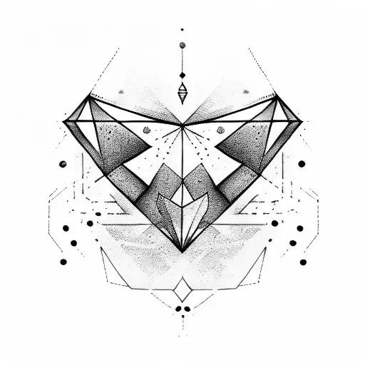 two overlapping triangles tattoo design idea