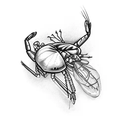 shrimp on a stool tattoo design idea